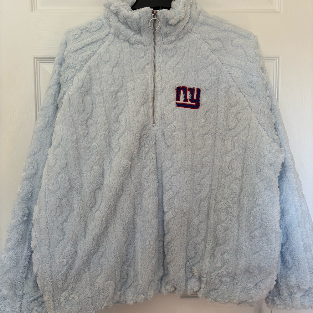 Light Blue Fleece Pullover with NY Logo